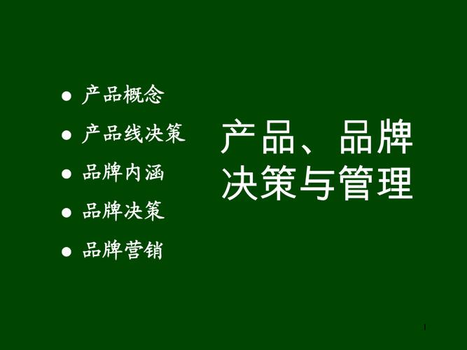 产品、品牌决策与管理 从策略到执行